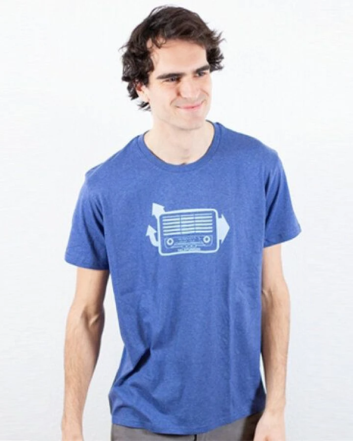 Spangeltangel T-Shirt "Radio", Herren, bedruckt, Siebdruck, Bio-Baumwolle, Musik retro