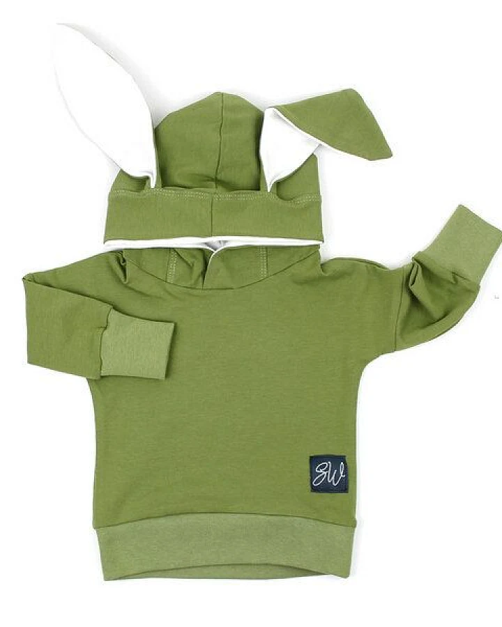 Sternchenwolke BIO Hoodie "Hasenohren" olive