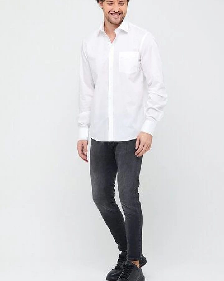 Bruno Barella Herren Classic Business Hemd aus Bio-Baumwolle