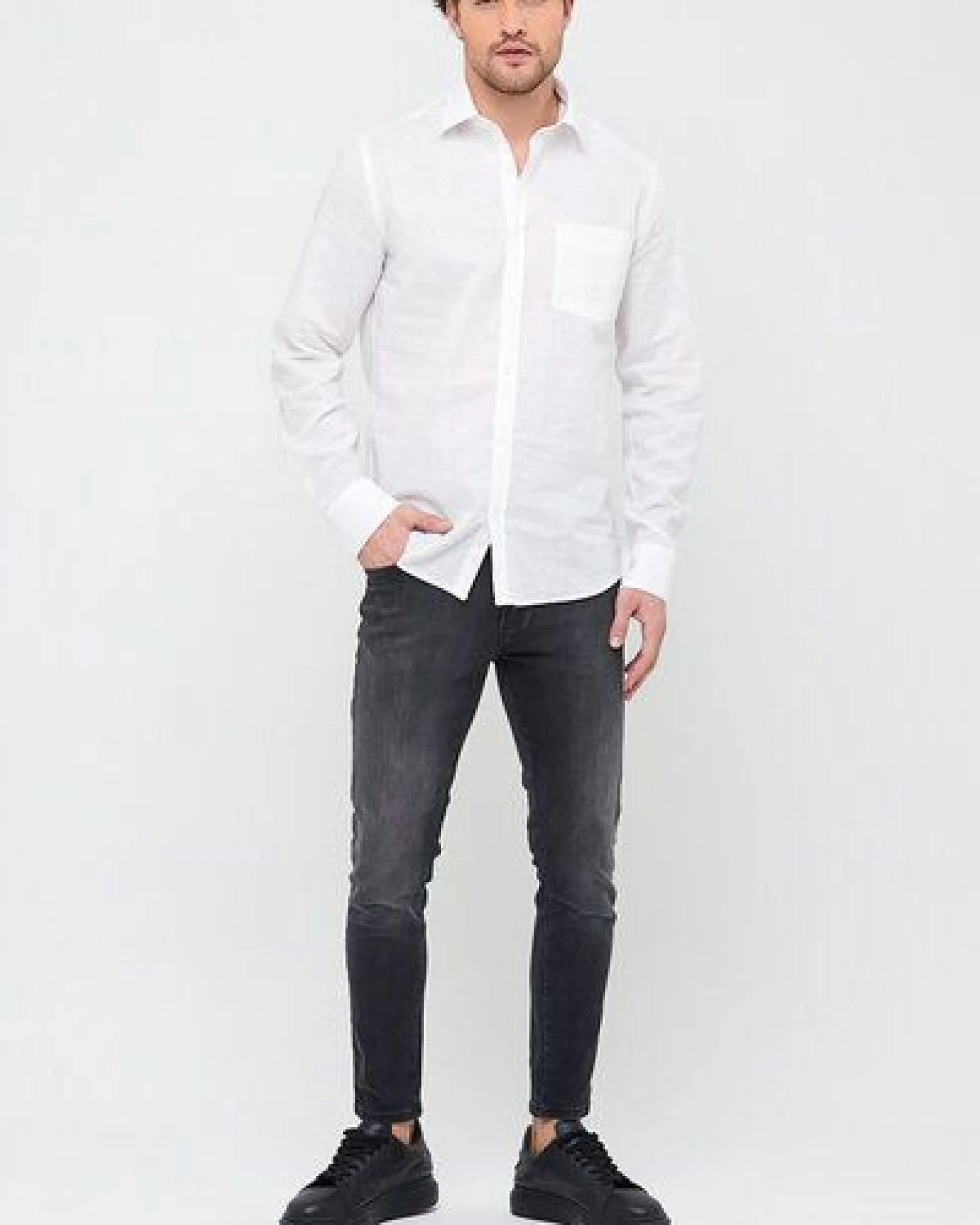 Bruno Barella Herren Classic Business Hemd aus Bio-Baumwolle – Ansicht 2