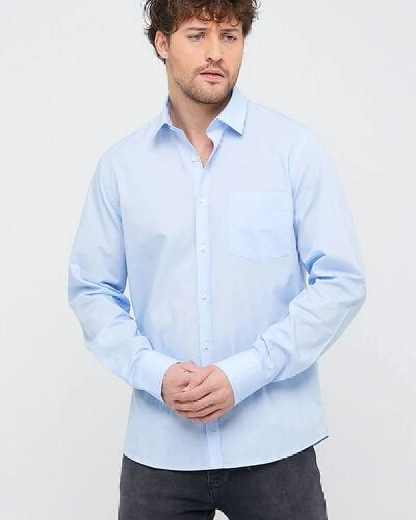 Bruno Barella Herren Classic Business Hemd aus Bio-Baumwolle – Ansicht 2