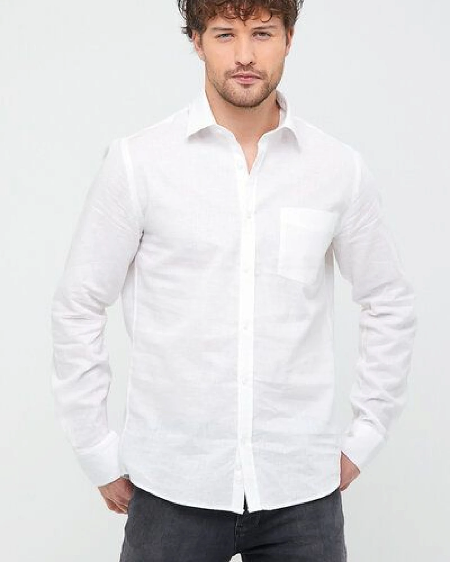 Bruno Barella Herren Classic Business Hemd aus Bio-Baumwolle – Ansicht 2
