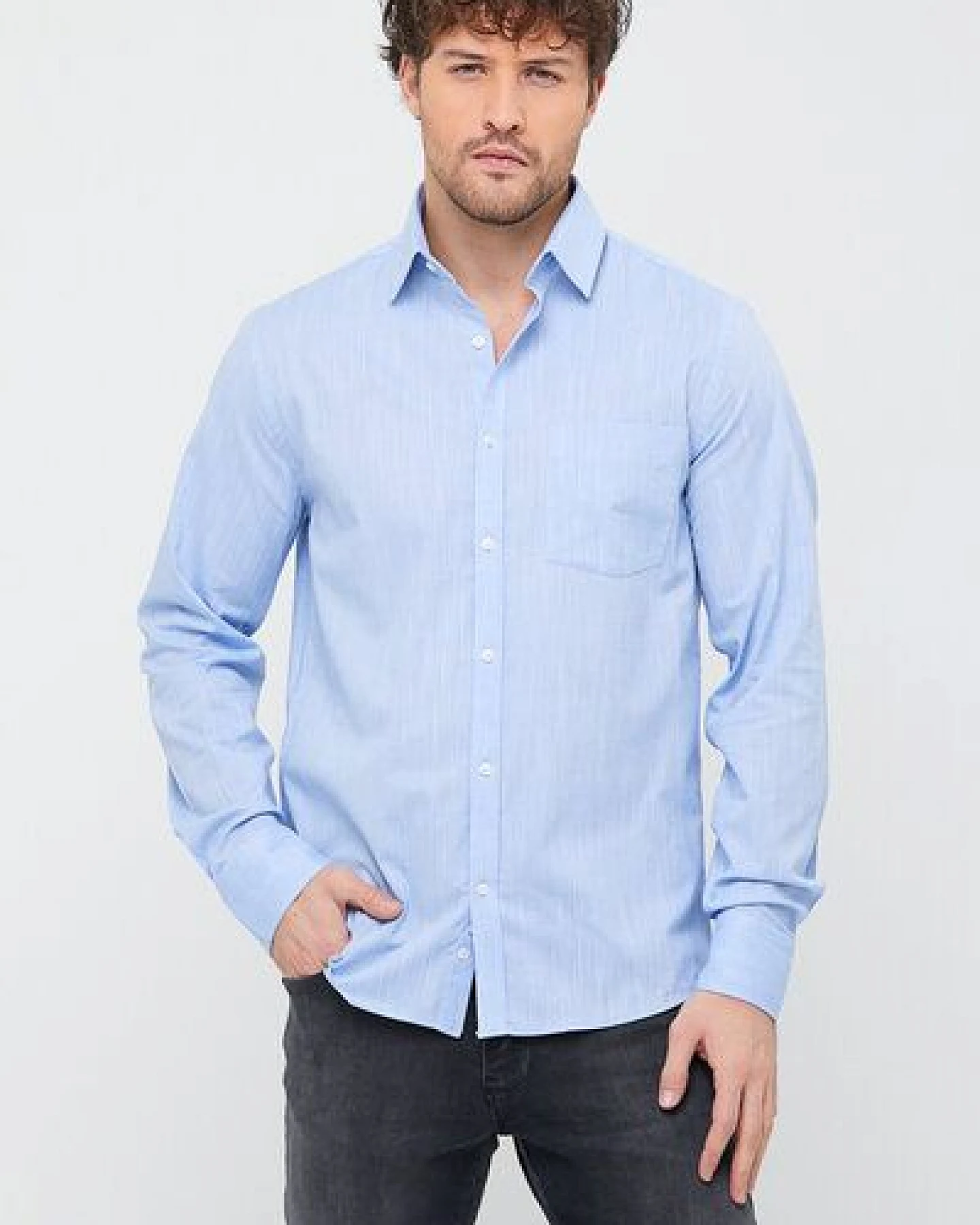 Bruno Barella Herren Classic Business Hemd aus Bio-Baumwolle – Ansicht 2