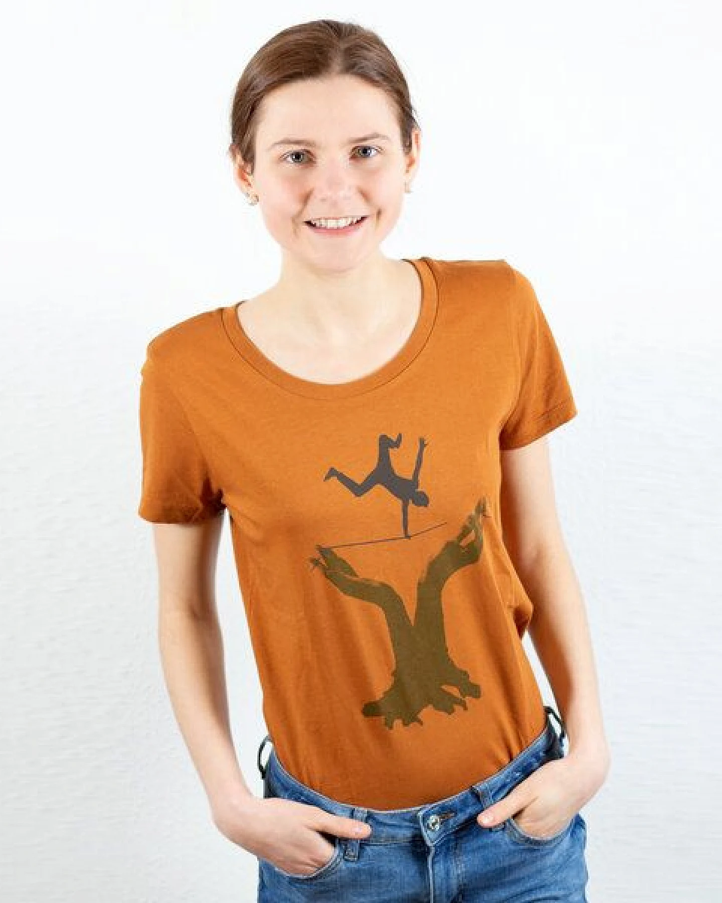 Spangeltangel T-Shirt "Slackline", Sport, Hobby, bedruckt, Siebdruck, für Frauen – Ansicht 2