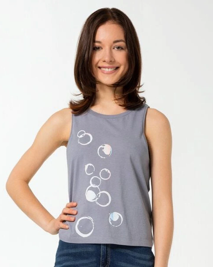 Spangeltangel Top "Blubber", Damentop, bedruckt, Seifenblasen, Siebdruck, Frauen