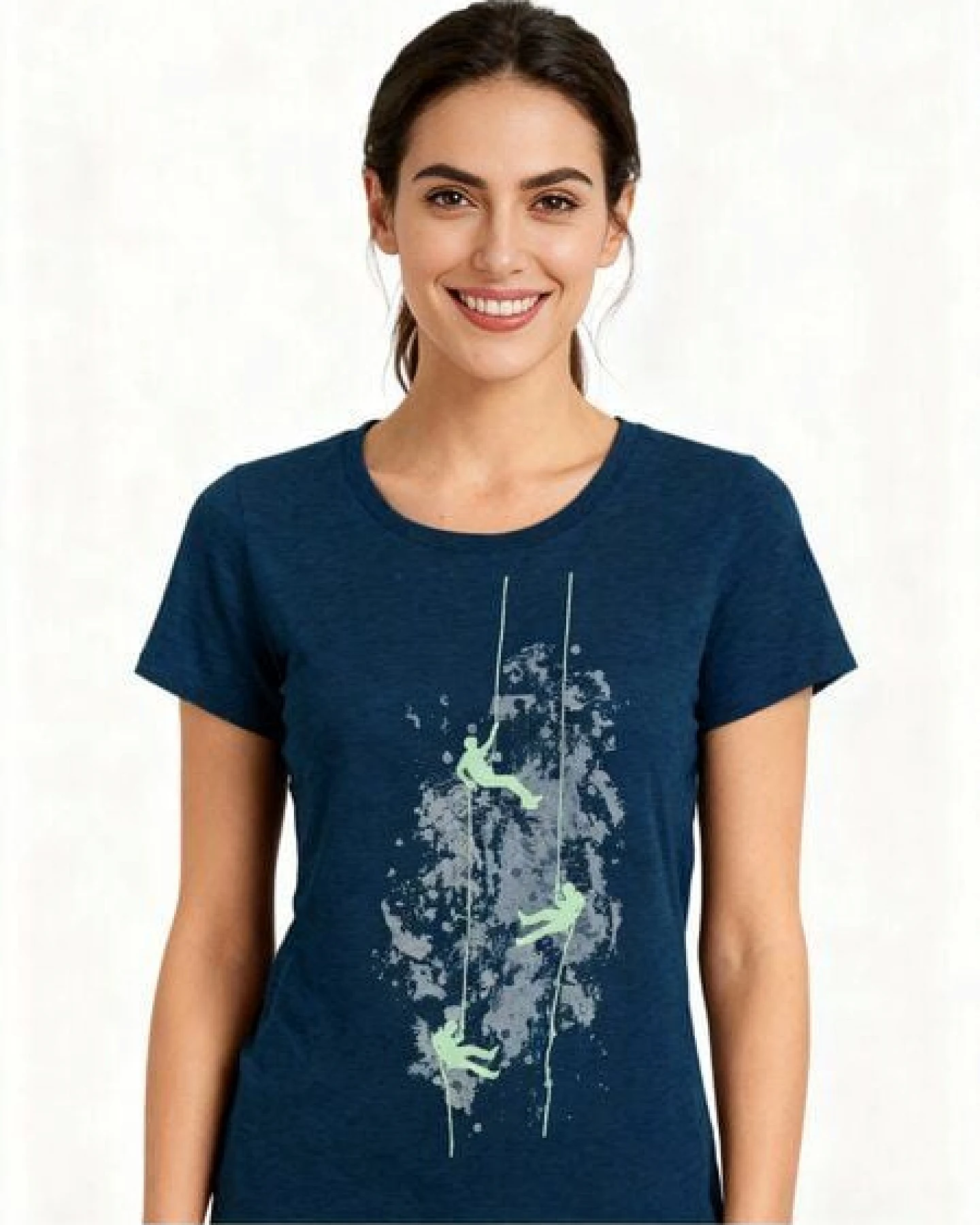 Spangeltangel Damenshirt, “Kletterer“, T-Shirt, sportlich, bedruckt, Siebdruck, Bio-Baumwolle – Ansicht 4