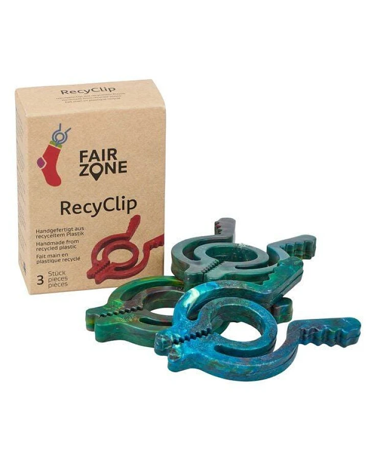 Fair Zone Recyclips 3er Set, upgecycelt aus gesammelten Plastikflaschen aus Sri Lanka