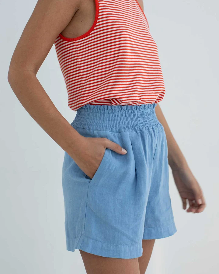 TWOTHIRDS Damen vegan Shorts Walfisch Denim Blau