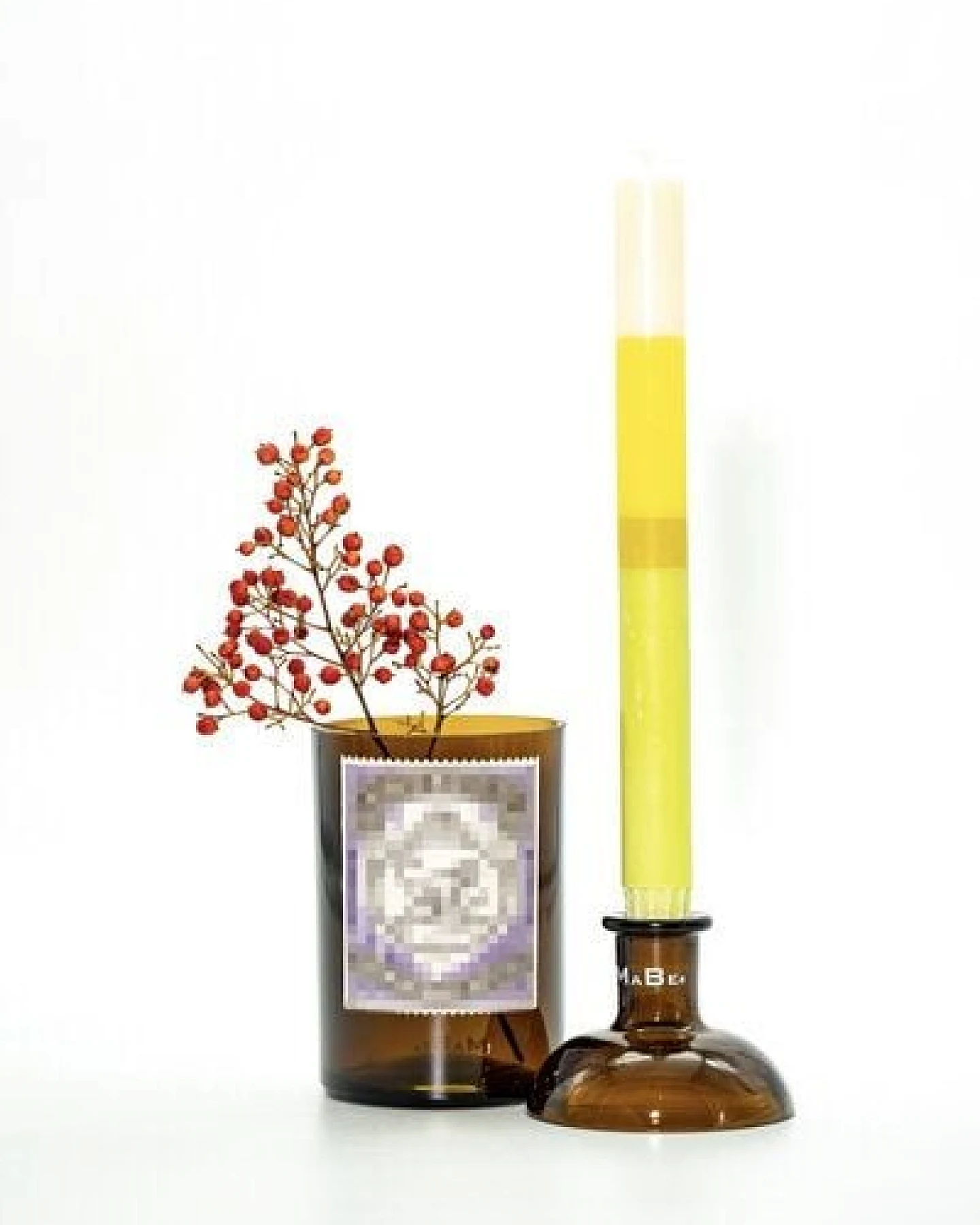 MaBe Set Kerzenständer & Vase - handgefertigtes Upcycling aus der Ginflasche mit dem Affen – Ansicht 4