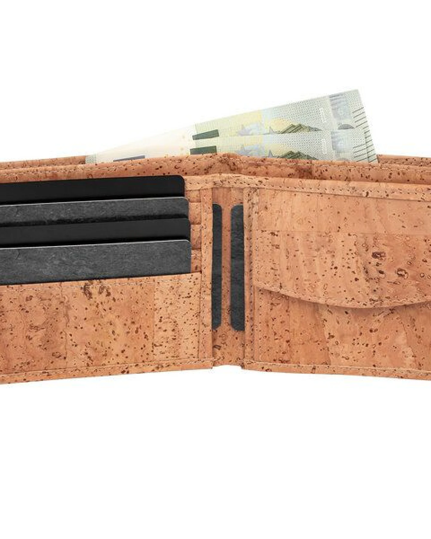 Simaru Herren Geldbörse aus Kork mit RFID–Schutz, wasserfestes Portemonnaie – Ansicht 2