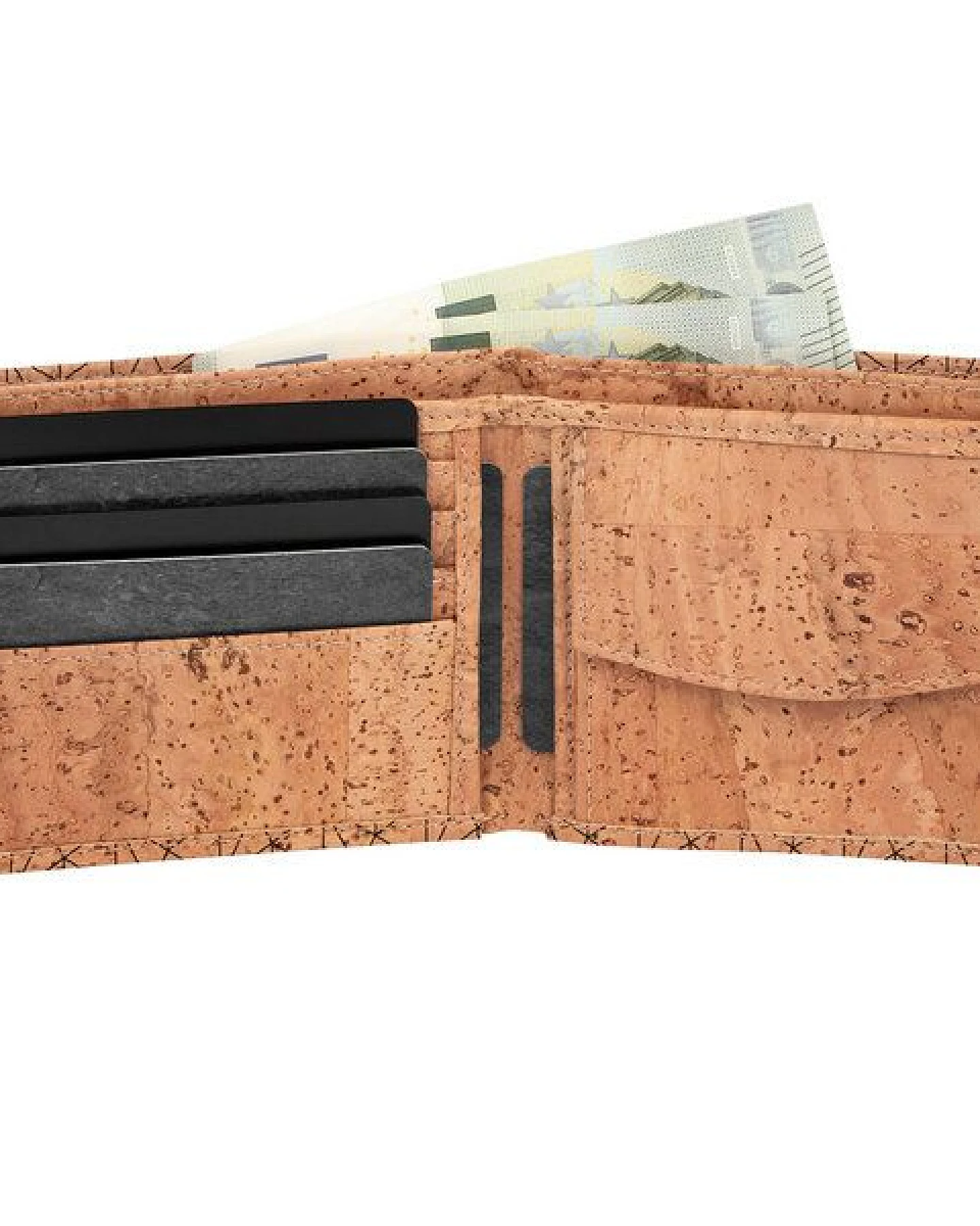 Simaru Herren Geldbörse aus Kork mit RFID–Schutz, wasserfestes Portemonnaie – Ansicht 2
