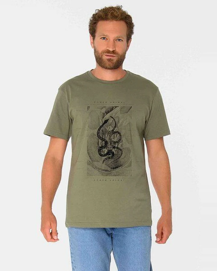 ThokkThokk Herren Print T-Shirt SERPENS aus Biobaumwolle