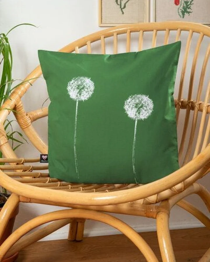 Hirschkind Bio-Kissenbezug 'Pusteblumen 40*40cm grün