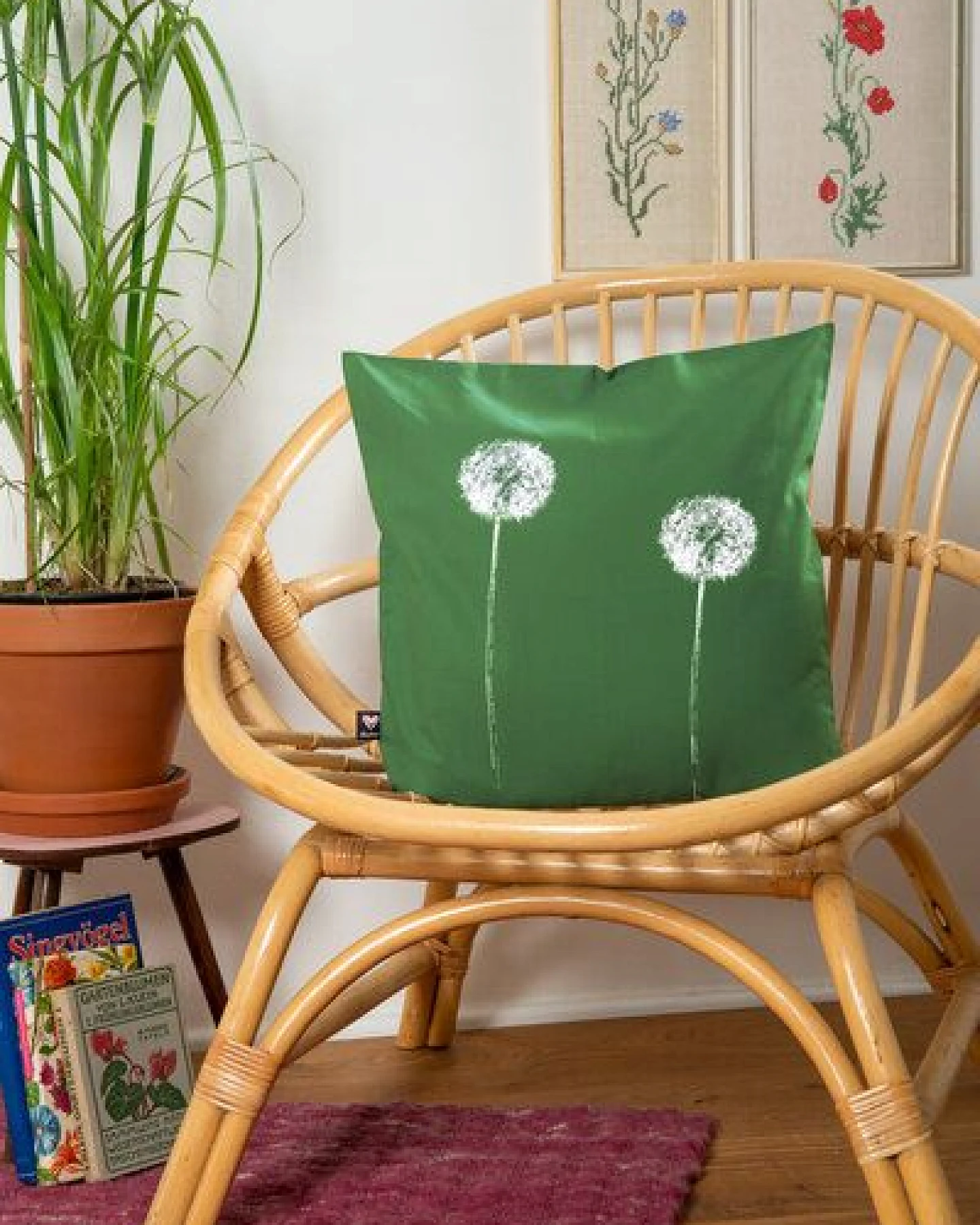 Hirschkind Bio-Kissenbezug 'Pusteblumen 40*40cm grün – Ansicht 2