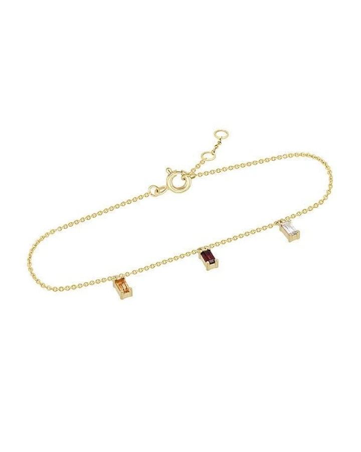 Eppi Goldenes Armband mit Citrin, Granat und Saphir Abram