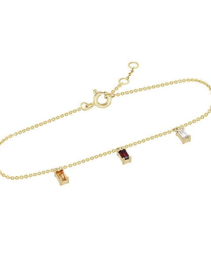 Eppi Goldenes Armband mit Citrin, Granat und Saphir Abram