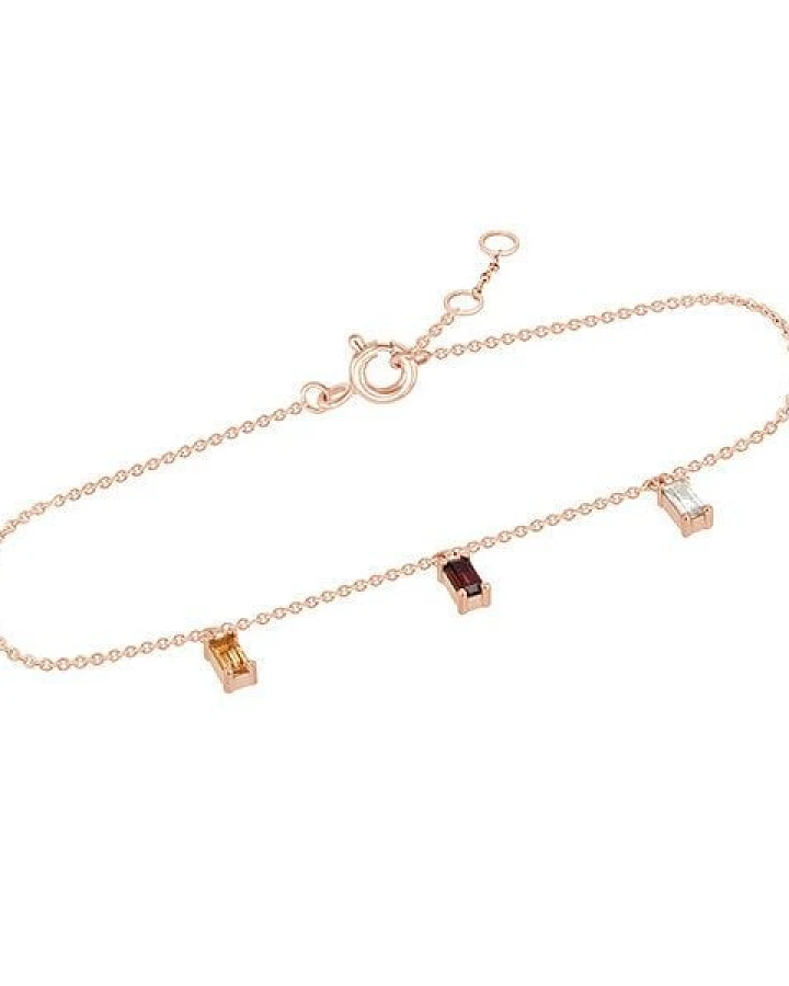 Eppi Goldenes Armband mit Citrin, Granat und Saphir Abram