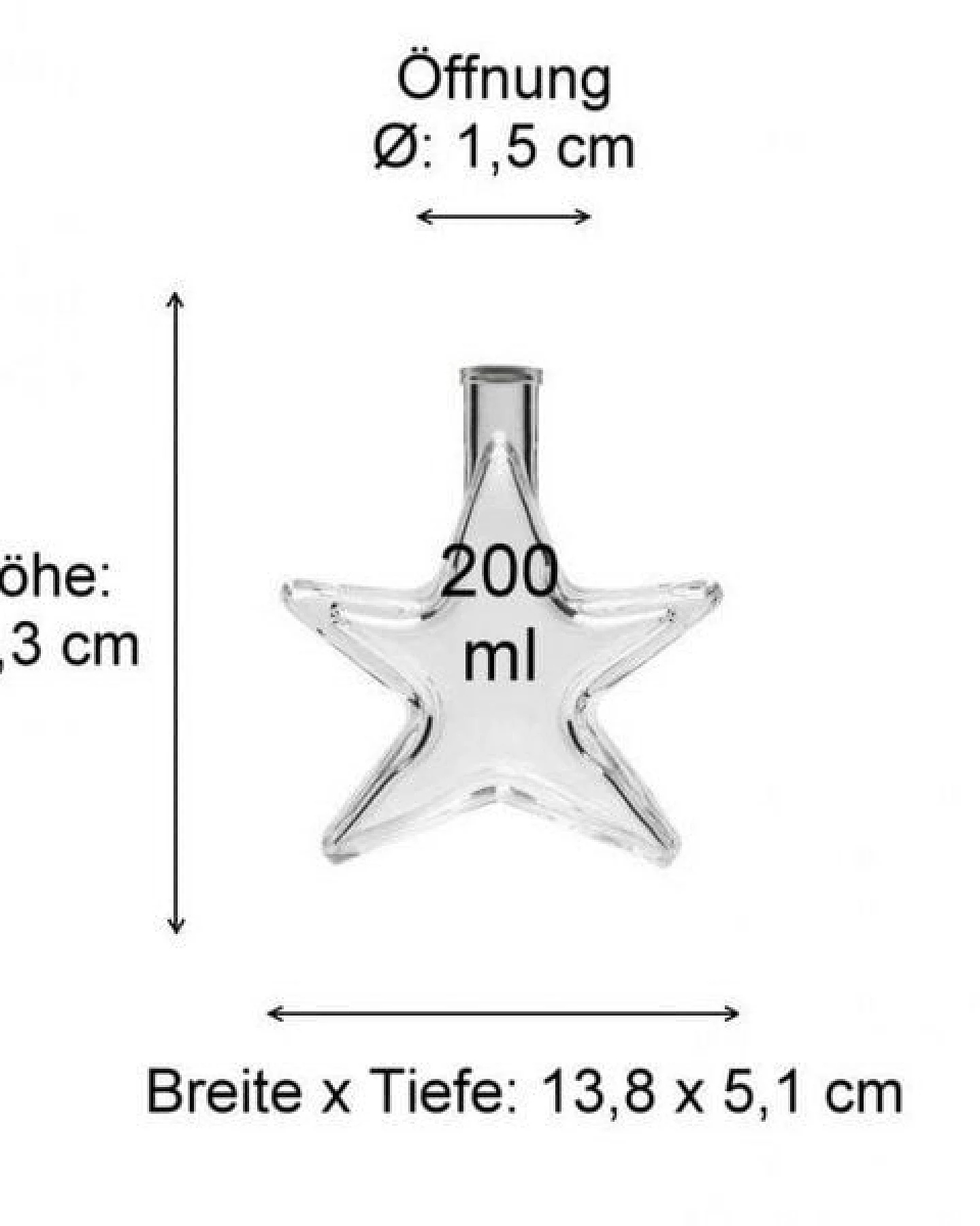 mikken Glasflasche "Stern" mit Korken 200 ml Motivflasche Weihnachtsflasche – Ansicht 3