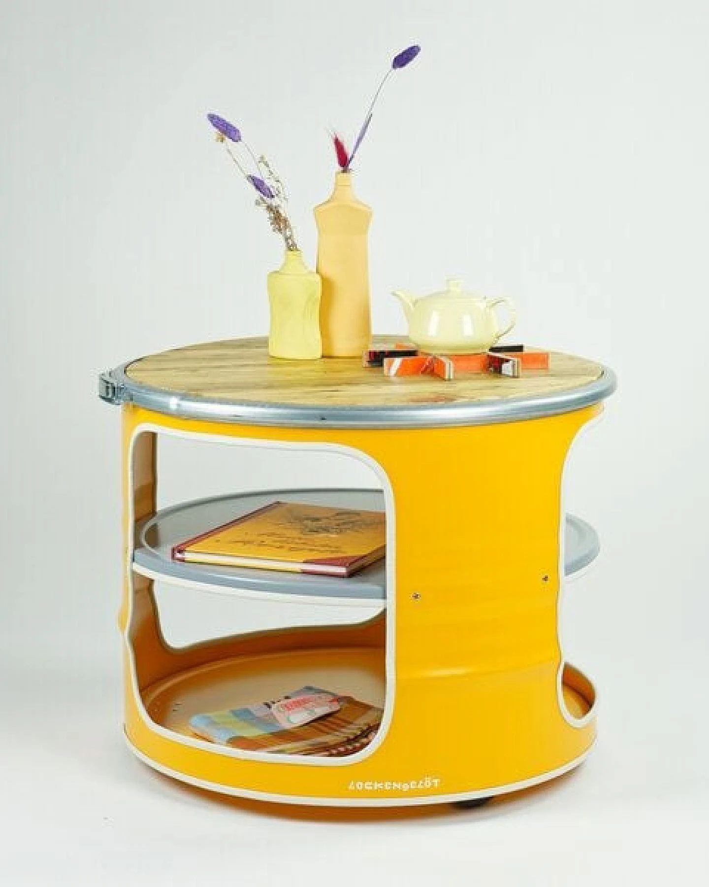 Bob - Couchtisch aus einem Hamburger Ölfass - verschiedene Farben - Lockengelöt – Ansicht 2