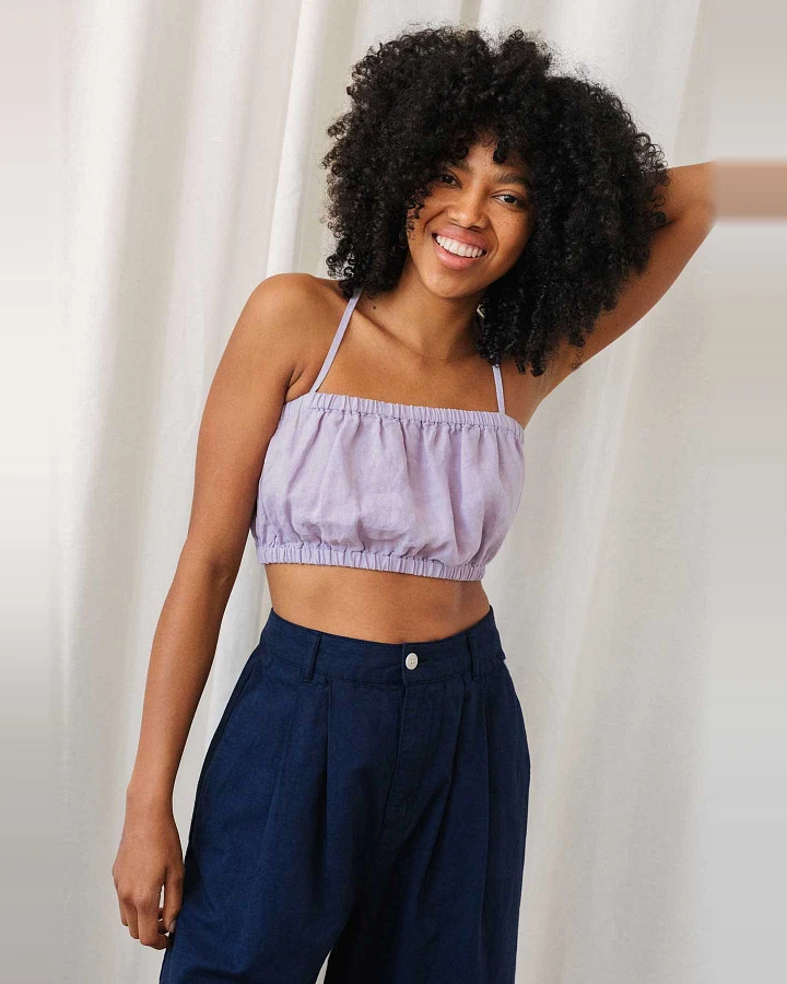 TWOTHIRDS Damen vegan Top Vaddo Hellviolett