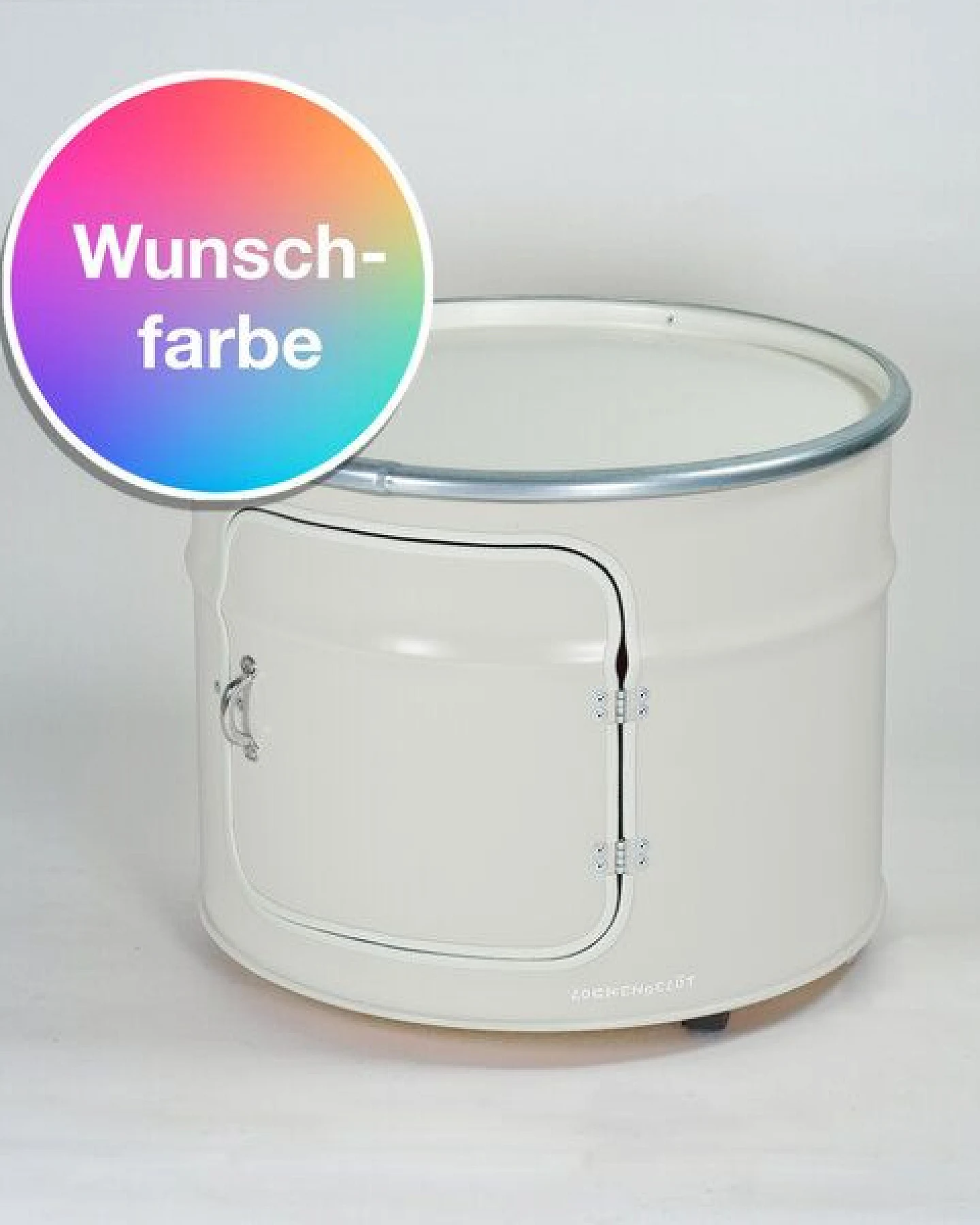 Lockengelöt Bob mit Tür - Couchtisch aus einem Hamburger Ölfass - verschiedene Farben – Ansicht 2