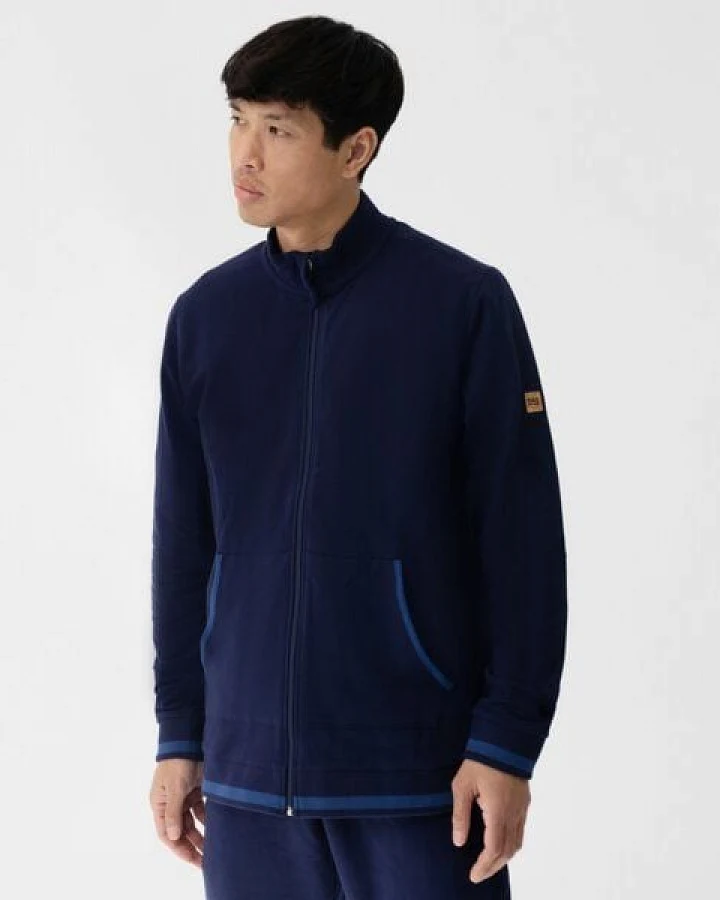 TAO Sportswear Bequeme Herren Freizeitjacke aus Bio-Baumwolle Ingo mit farblichen Akzent