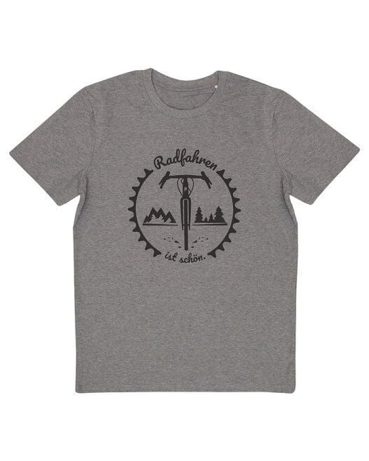 päfjes Radfahren ist schön - Gravel - Fair Wear Männer T-Shirt - Heather Grey