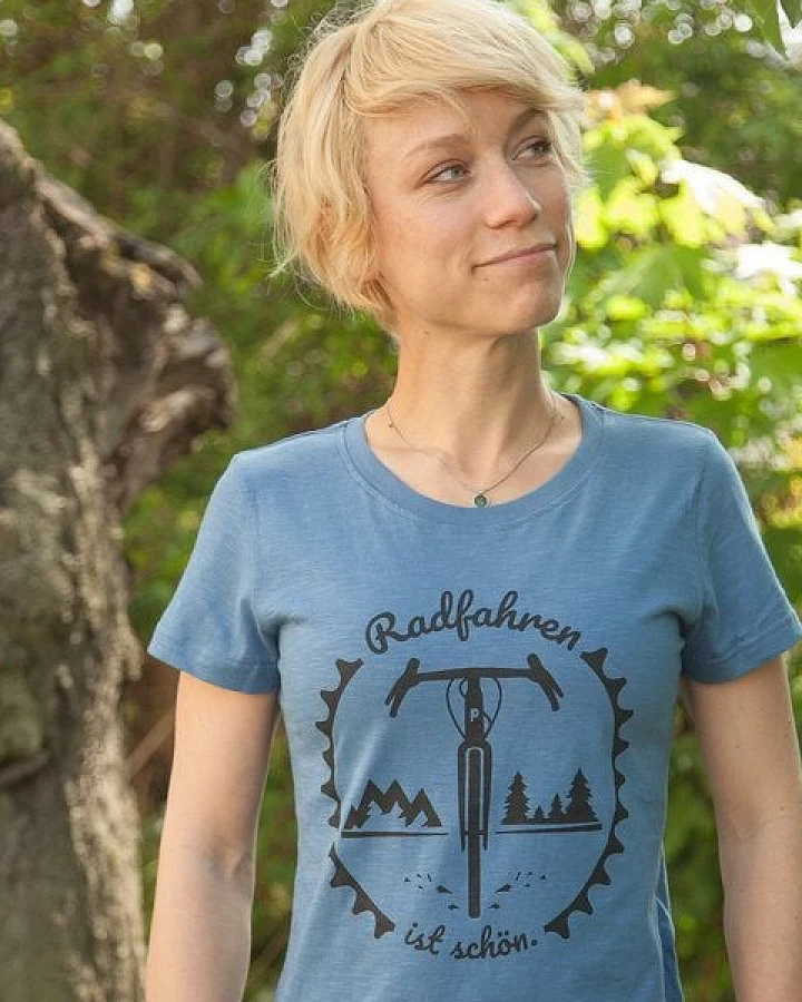 päfjes Radfahren ist schön - Gravel - Frauen T-Shirt - Fair aus Baumwolle Bio