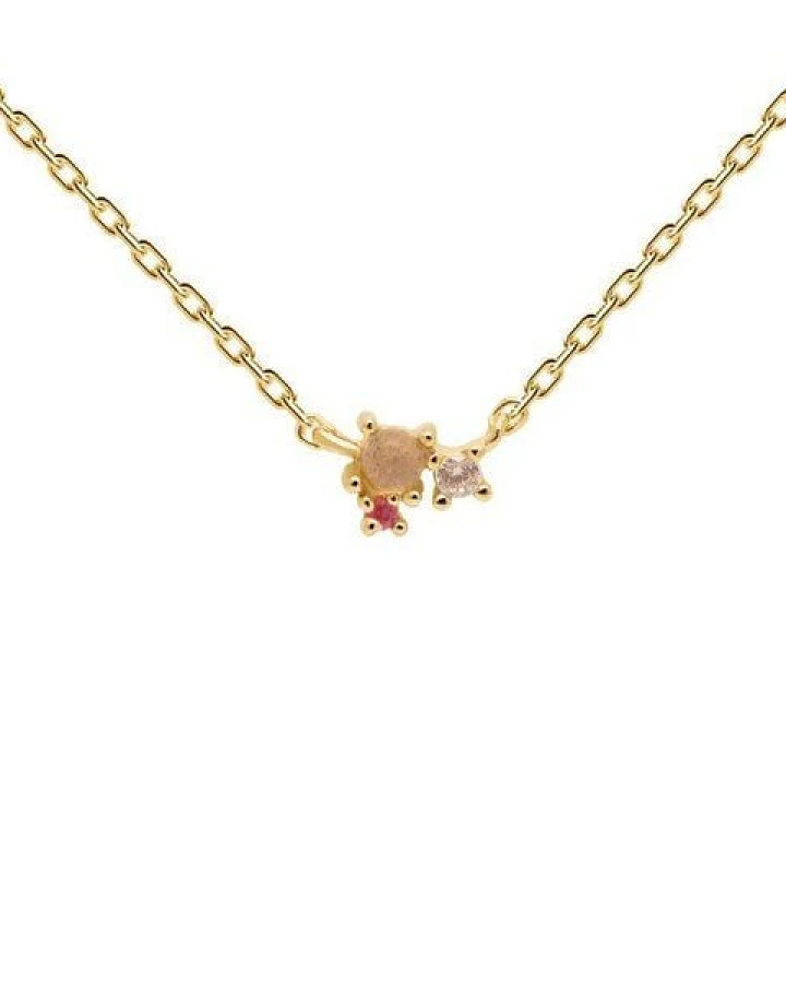 Hurtig Lane Rainbow Gold Necklace Rosa - Kette