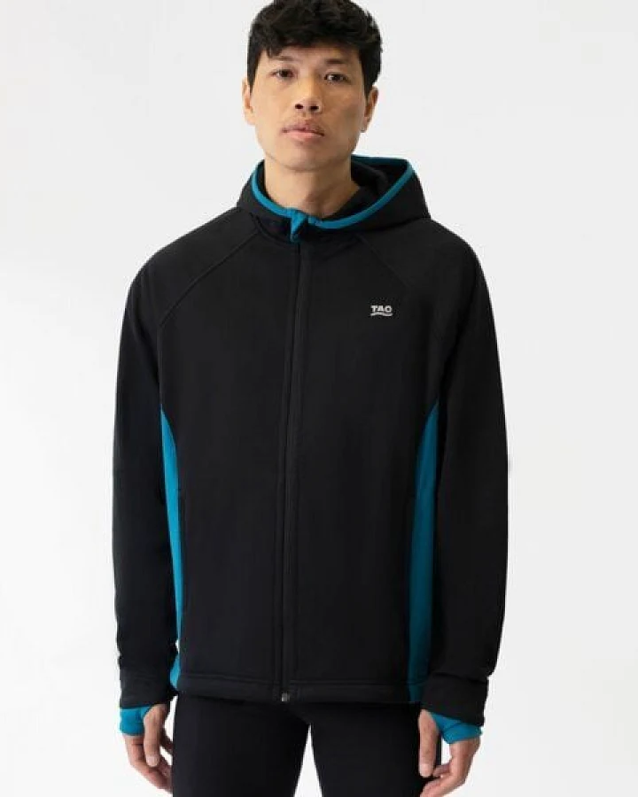 TAO Sportswear Warme Herren Laufjacke EDVIN mit Kapuze und Handschlaufe