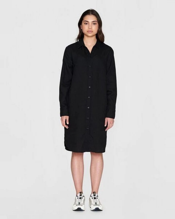 KnowledgeCotton Apparel Leinen- Hemdkleid - Classic linen dress - GOTS/Vegan