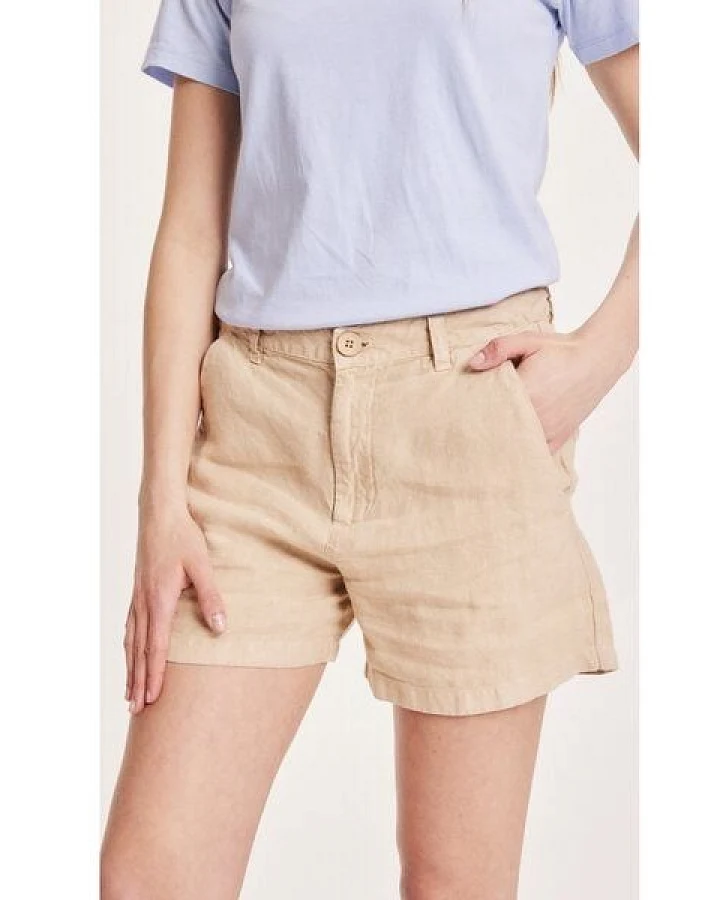 KnowledgeCotton Apparel Leinenshorts - SENNA loose shorts - aus Bio-Leinen