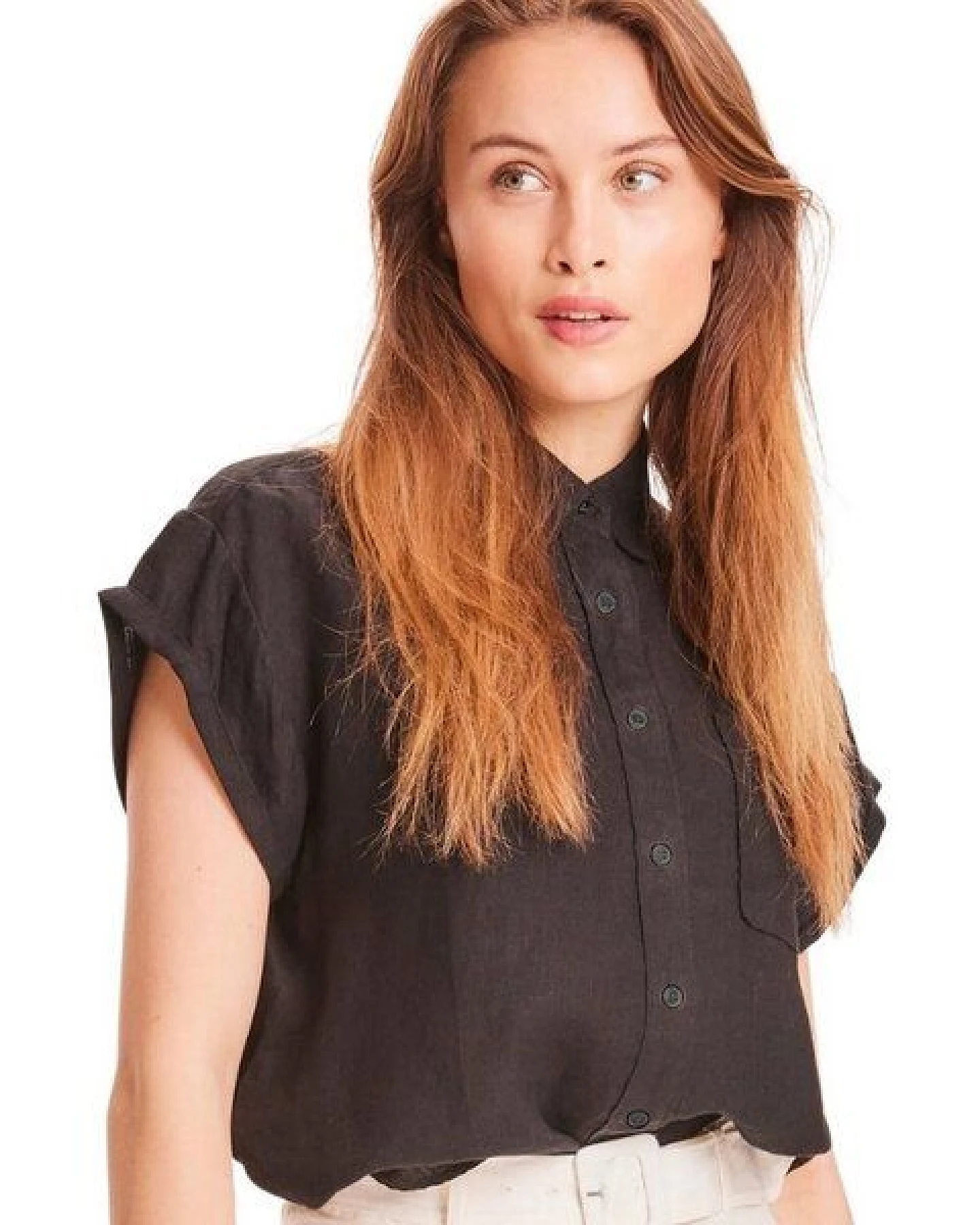 KnowledgeCotton Apparel Leinenbluse - ASTER fold up short sleeve linen shirt - aus Bio-Leinen – Ansicht 2