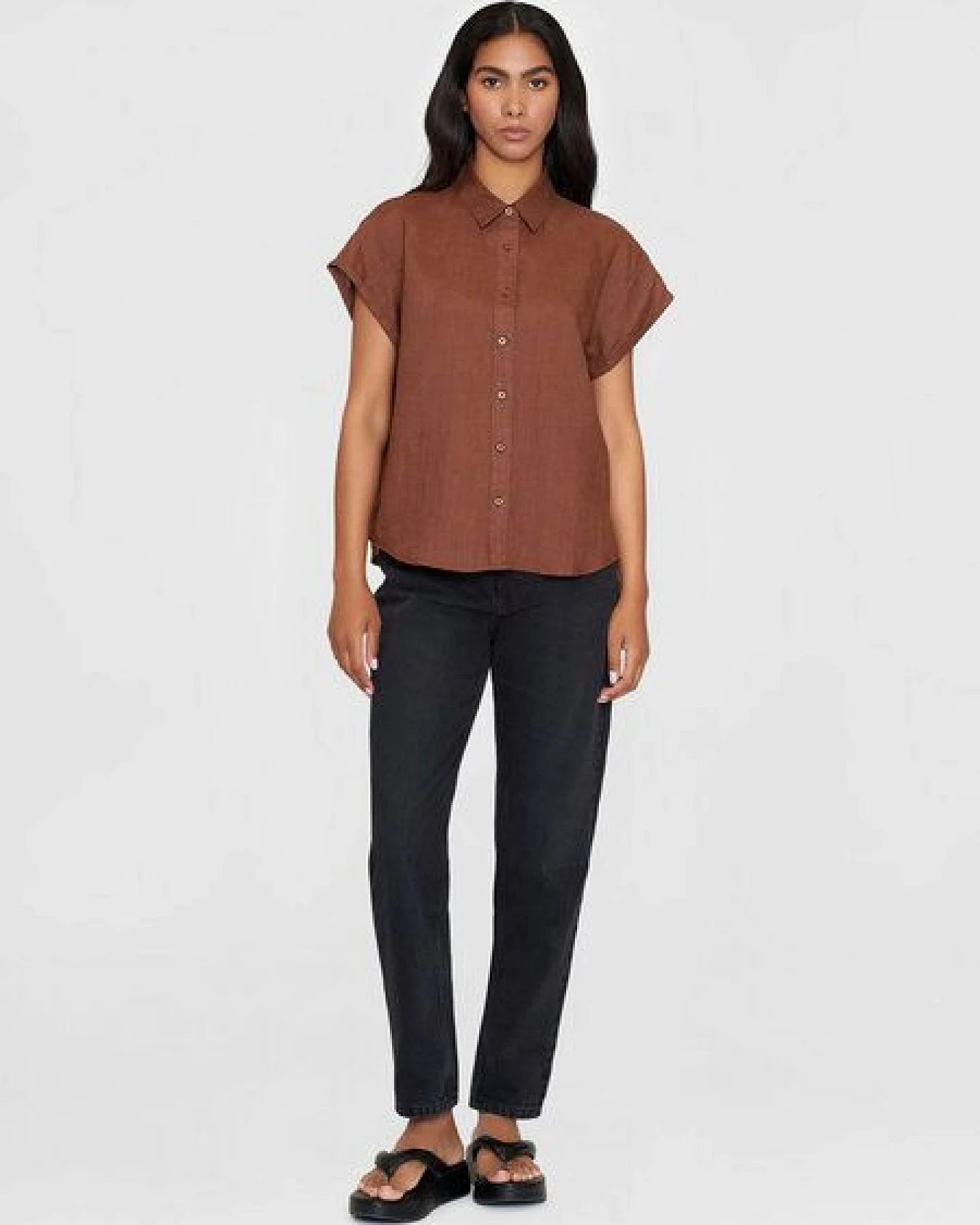 KnowledgeCotton Apparel Leinenbluse - ASTER fold up short sleeve linen shirt - aus Bio-Leinen – Ansicht 3