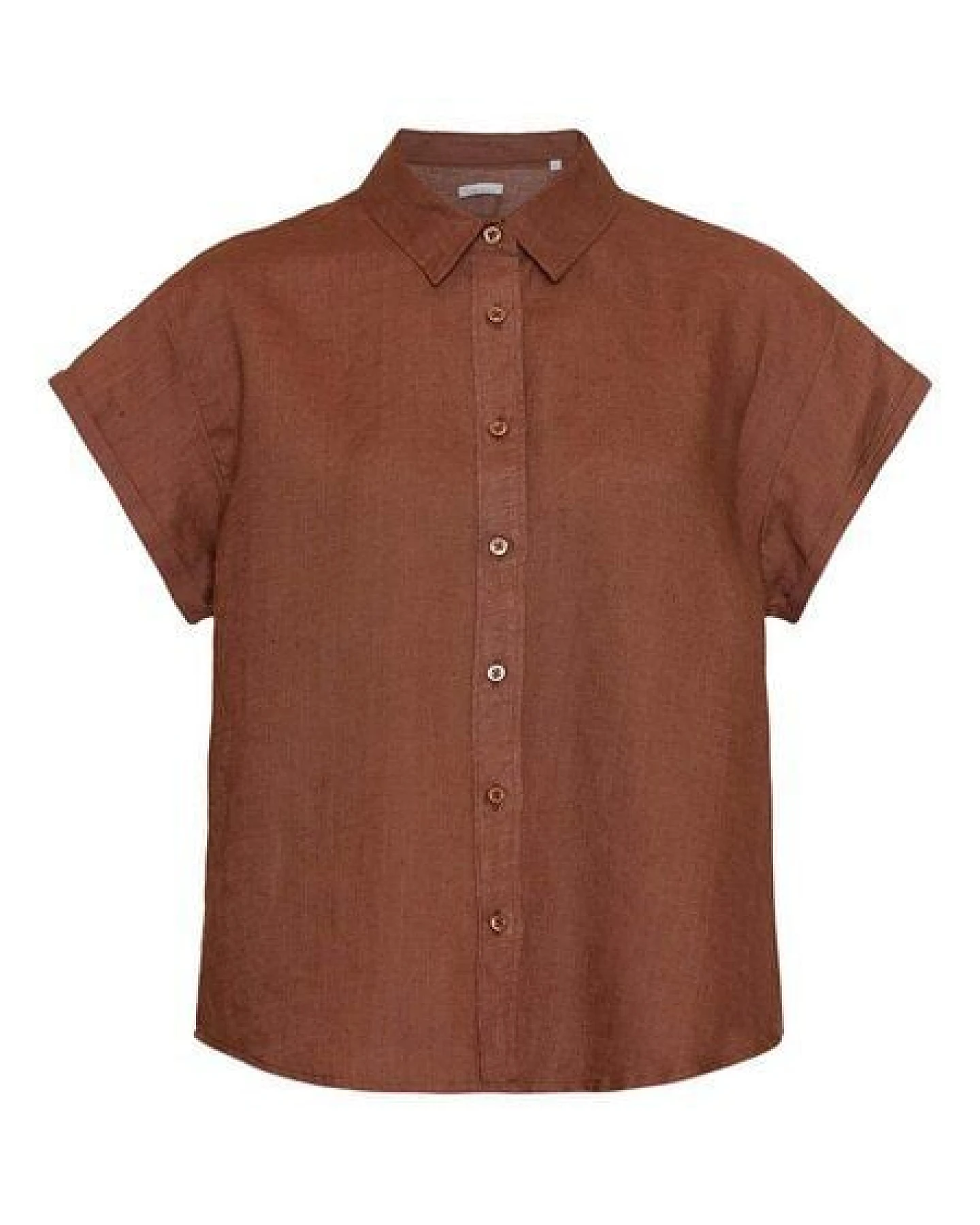 KnowledgeCotton Apparel Leinenbluse - ASTER fold up short sleeve linen shirt - aus Bio-Leinen – Ansicht 4