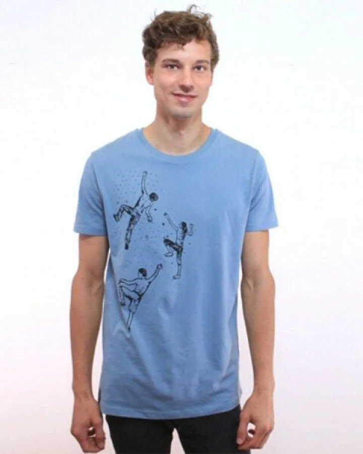 Spangeltangel T-Shirt "Bouldern", Herren, Klettern, bedruckt, Siebdruck, Bio-Baumwolle