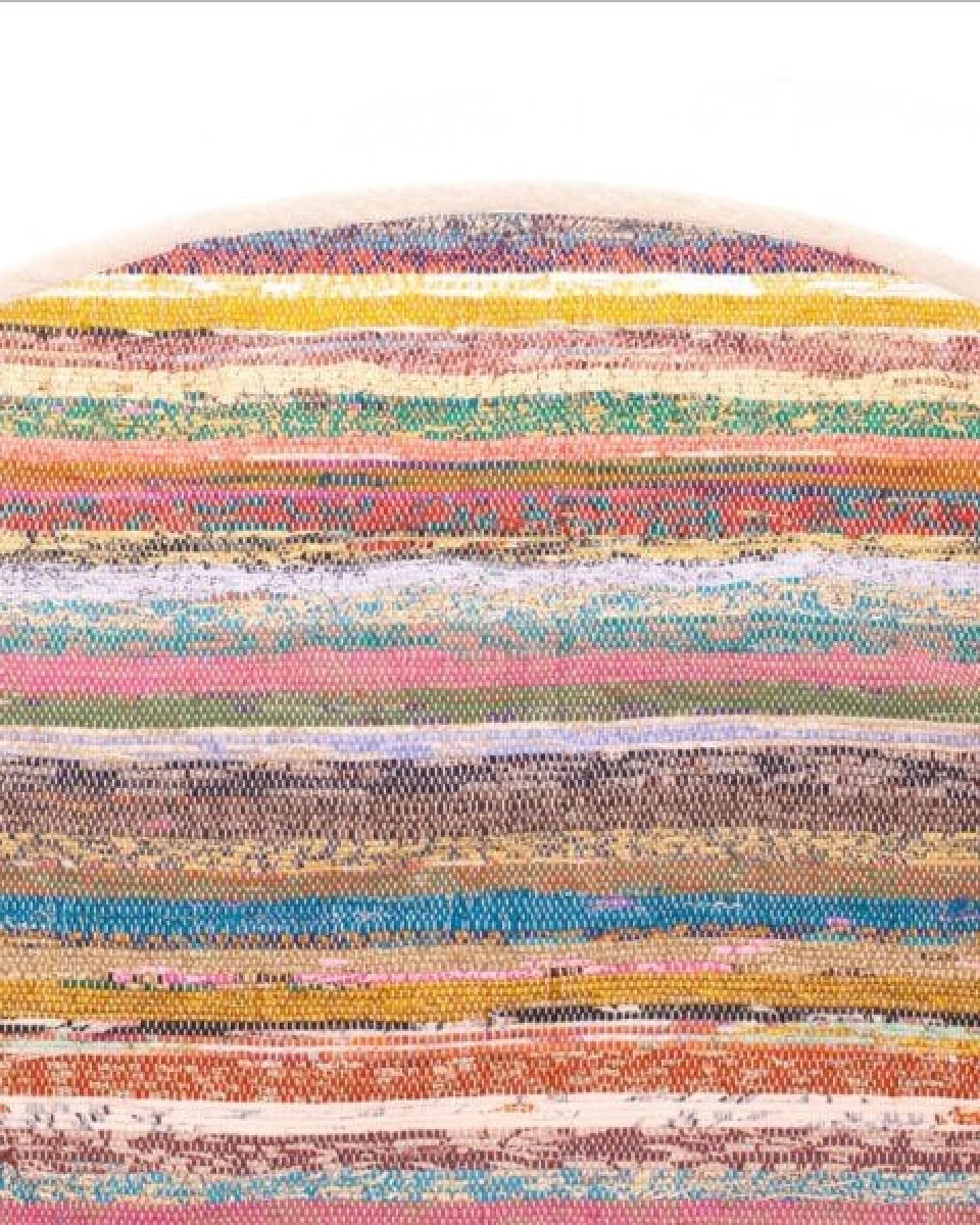 Himal Hemp HH runder Teppich, Tischdecke oder Wanddeko handgewebt aus Recycle Sari – Ansicht 3