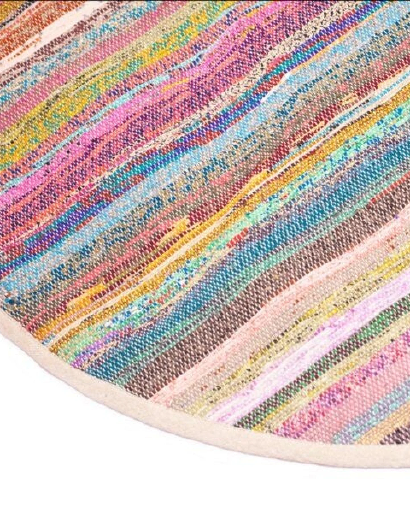 Himal Hemp HH runder Teppich, Tischdecke oder Wanddeko handgewebt aus Recycle Sari – Ansicht 4