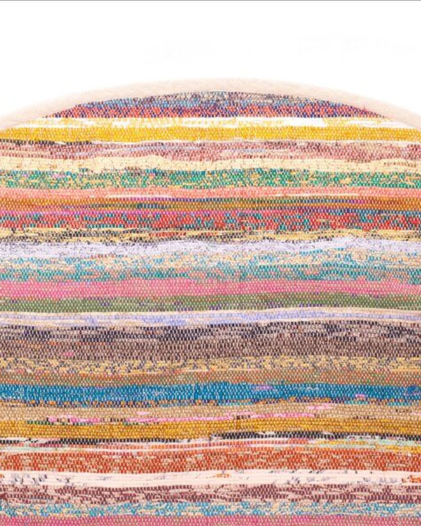 Himal Hemp HH runder Teppich, Tischdecke oder Wanddeko handgewebt aus Recycle Sari – Ansicht 3