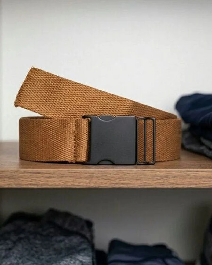 Will's Vegan Shop 4cm Tencel & Metall-Clip-Gürtel