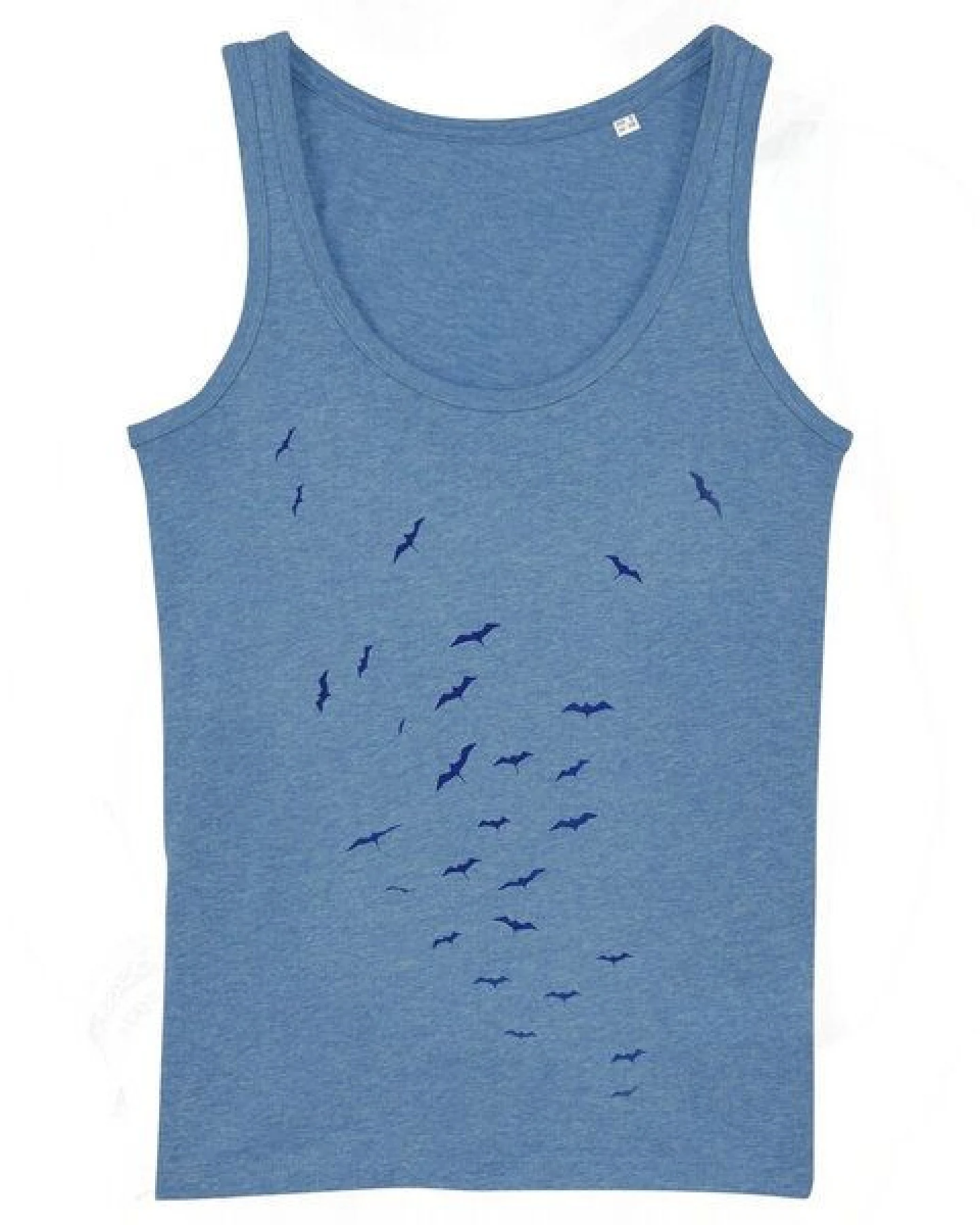 Spangeltangel Top "Vogelschwarm", Damentop, bedruckt, Vögel, Siebdruck, Frauen, Sommertop – Ansicht 2