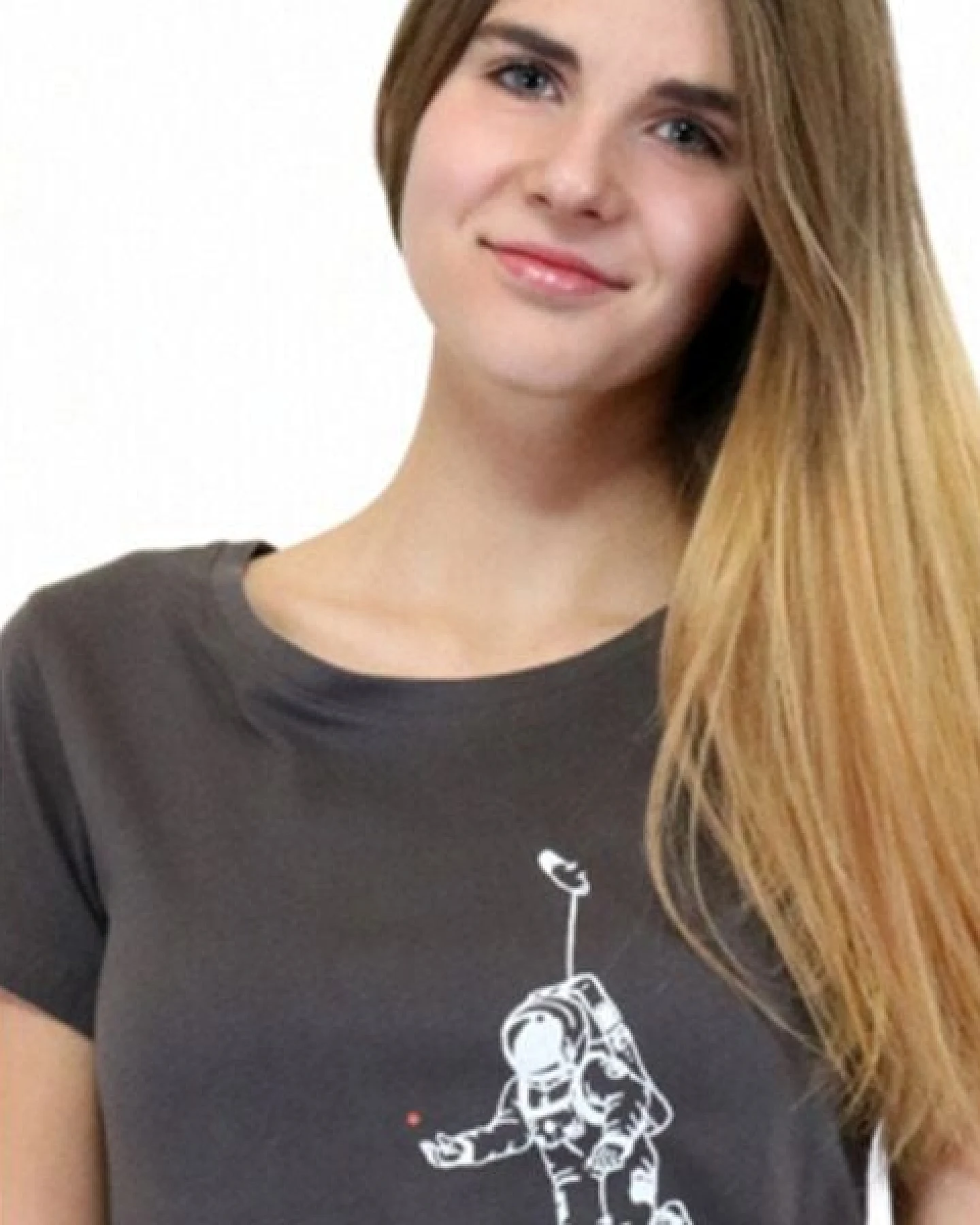 Spangeltangel Damen T-Shirt „Kosmonaut“ grau, für Frauen, Galaxie, Astronaut, Weltall – Ansicht 3