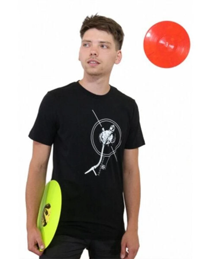 Spangeltangel T-Shirt "Turntable", schwarz, nachhaltig, Herren, Baumwolle, Plattenspieler, Vinyl