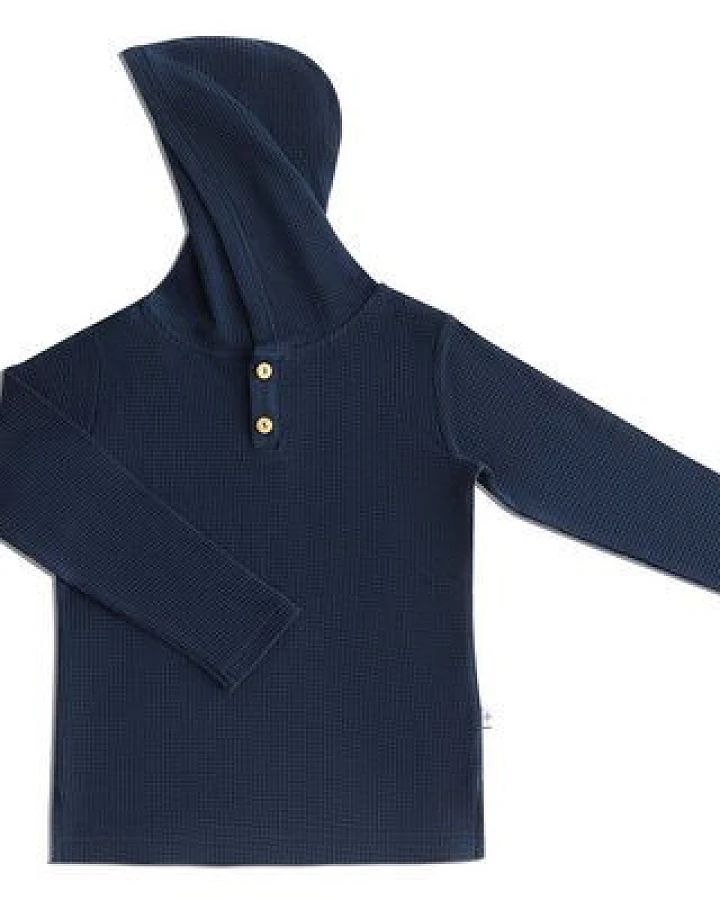 Kinder Kapuzenshirt Bio-Baumwolle Waffel Strick Kapuzenpullover 2058"Leela Cotton"