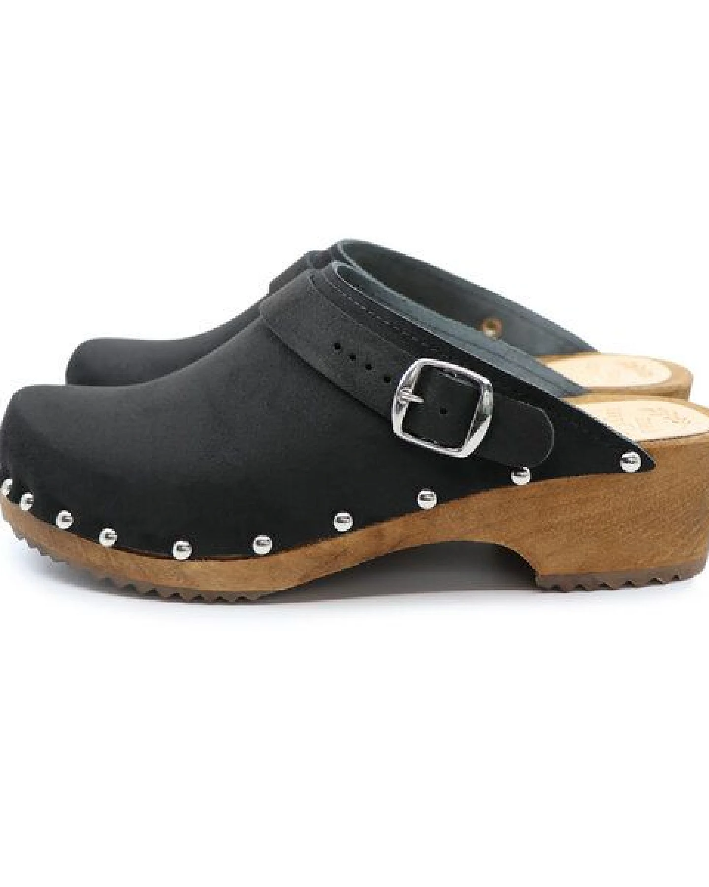 LYCKA - Nieten schwedische Holz Clogs von me&myClogs - low heel – Ansicht 2