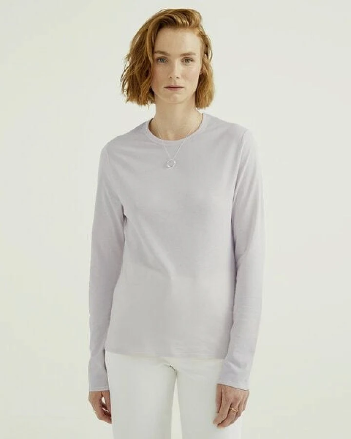 d'Els Mira Damen Rundhals-Neck Langarm T-Shirt aus Single Jersey Bio Baumwolle