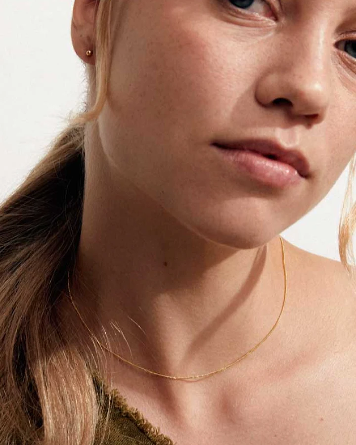 Dear Darling Berlin Damen vegan Die Glowy Halskette 14k Echtgold