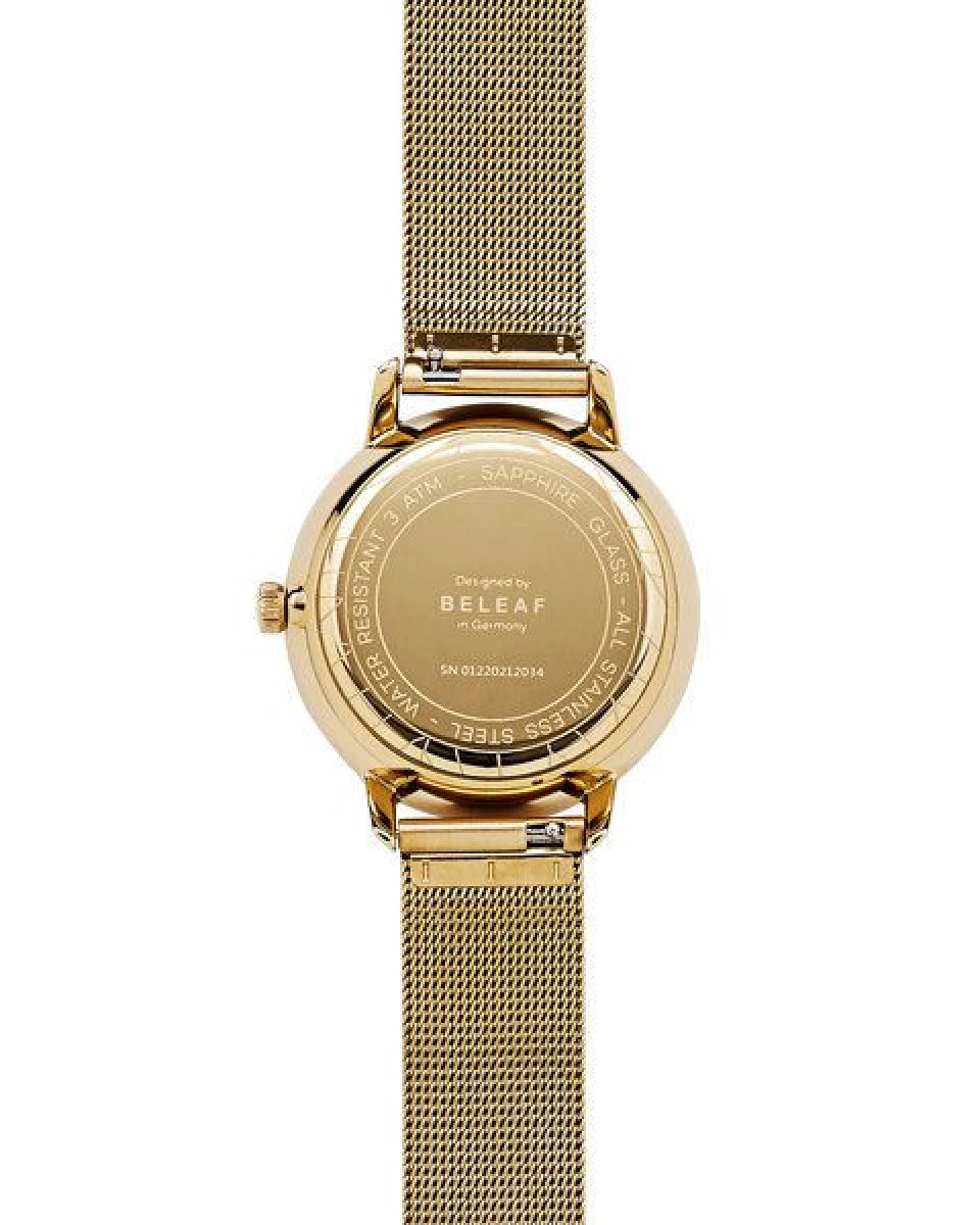 BELEAF "SOLAR GOLD" Uhr mit veganem Uhrenarmband aus Kork oder Milanaise(solarbetrieben) – Ansicht 3