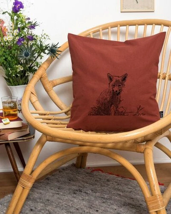 Hirschkind Bio-Kissenbezug 'Junger Fuchs' foxy 40*40