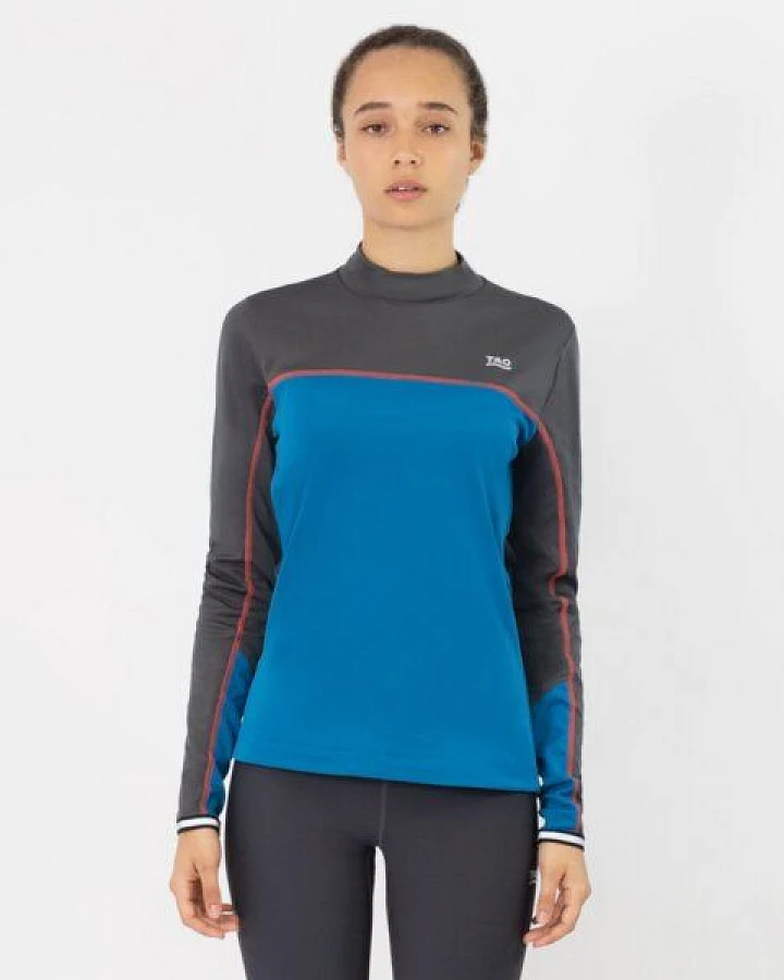 TAO Sportswear Atmungsaktives Damen Langarm Laufshirt GAIA mit Stehkragen
